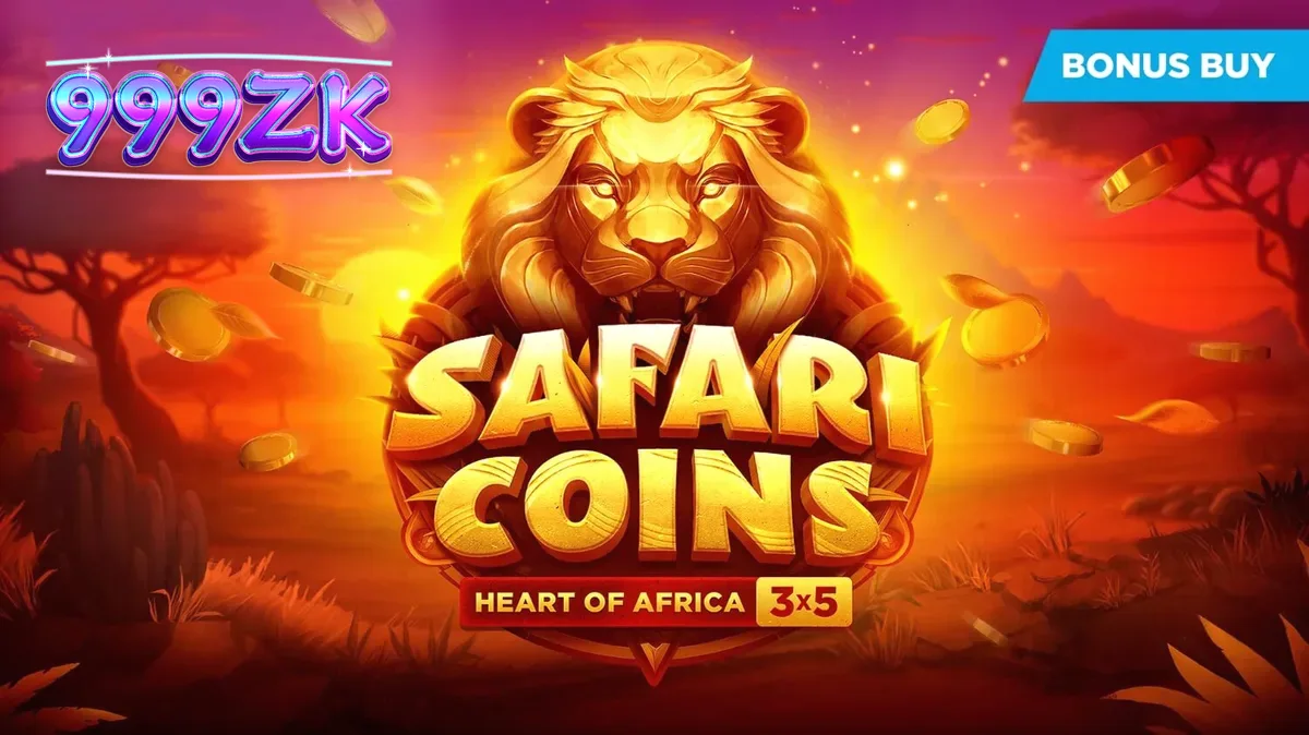 Pemandangan sabana Afrika yang indah dengan latar belakang slot Safari Coins